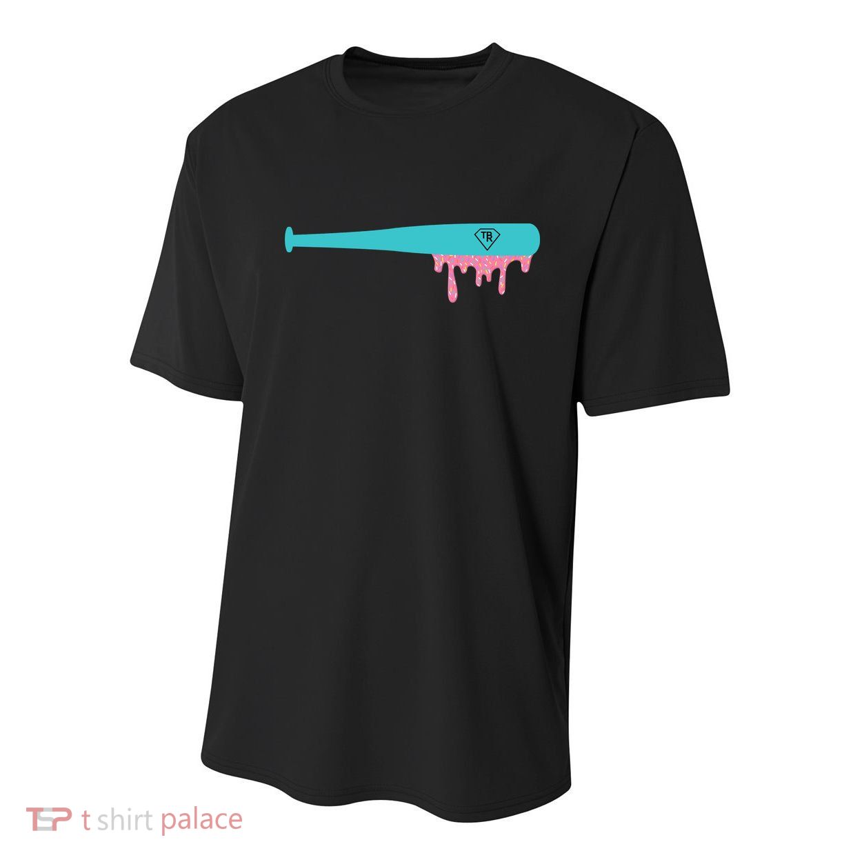 Baseball Bat Sprinkle Drip Youth Performance Sprint T-Shirt