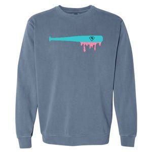 Baseball Bat Sprinkle Drip Garment-Dyed Sweatshirt