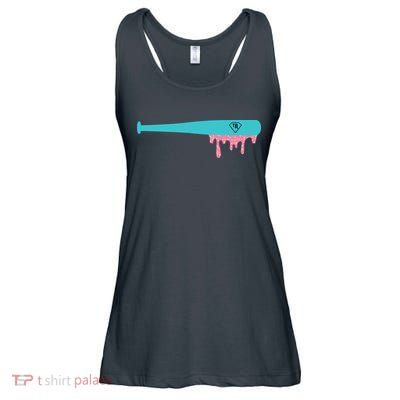Baseball Bat Sprinkle Drip Ladies Essential Flowy Tank