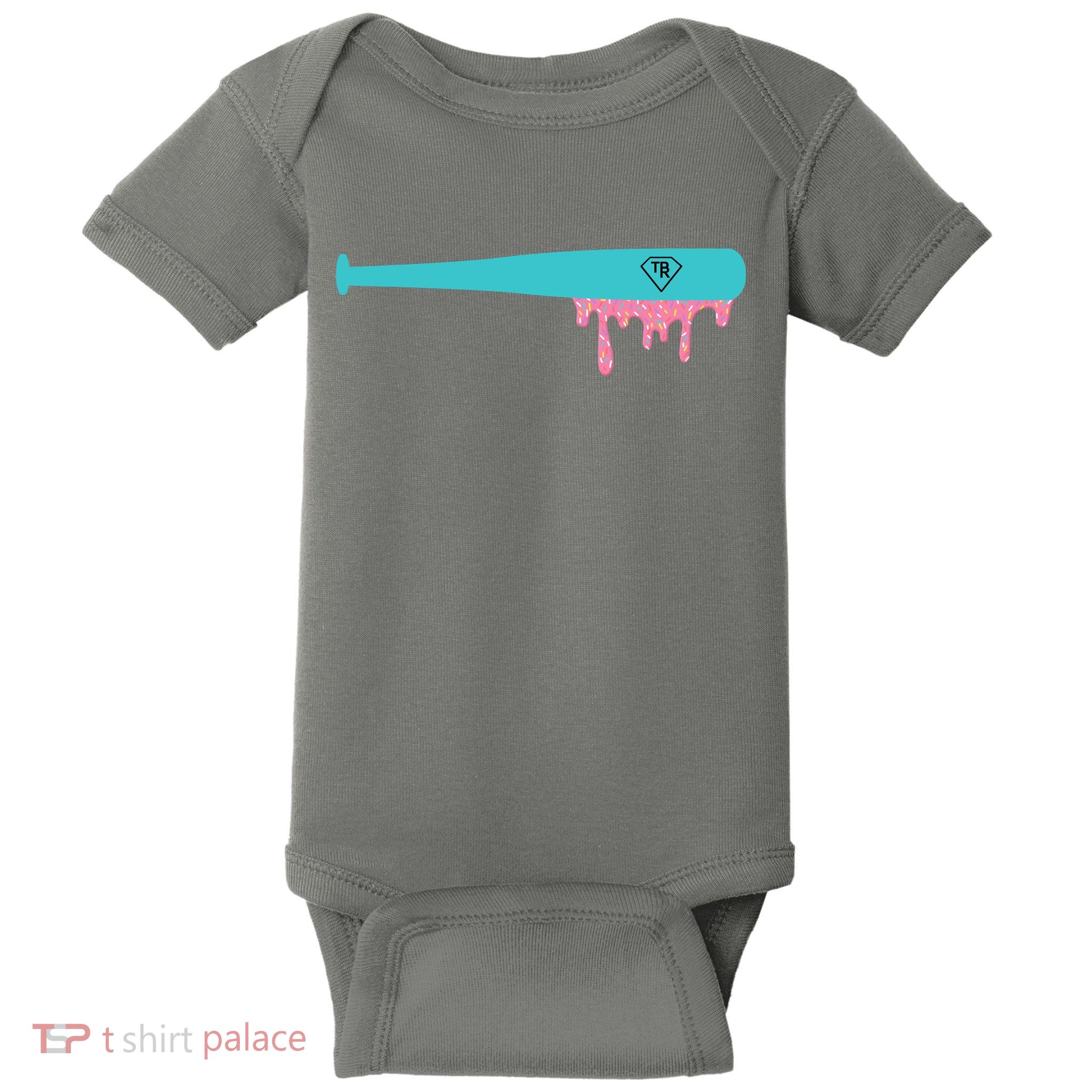 Baseball Bat Sprinkle Drip Baby Bodysuit