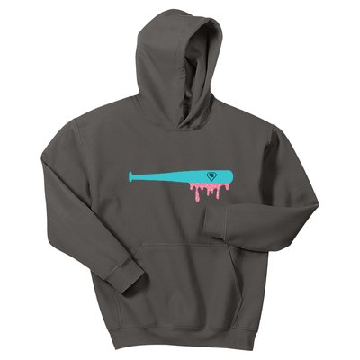 Baseball Bat Sprinkle Drip Kids Hoodie