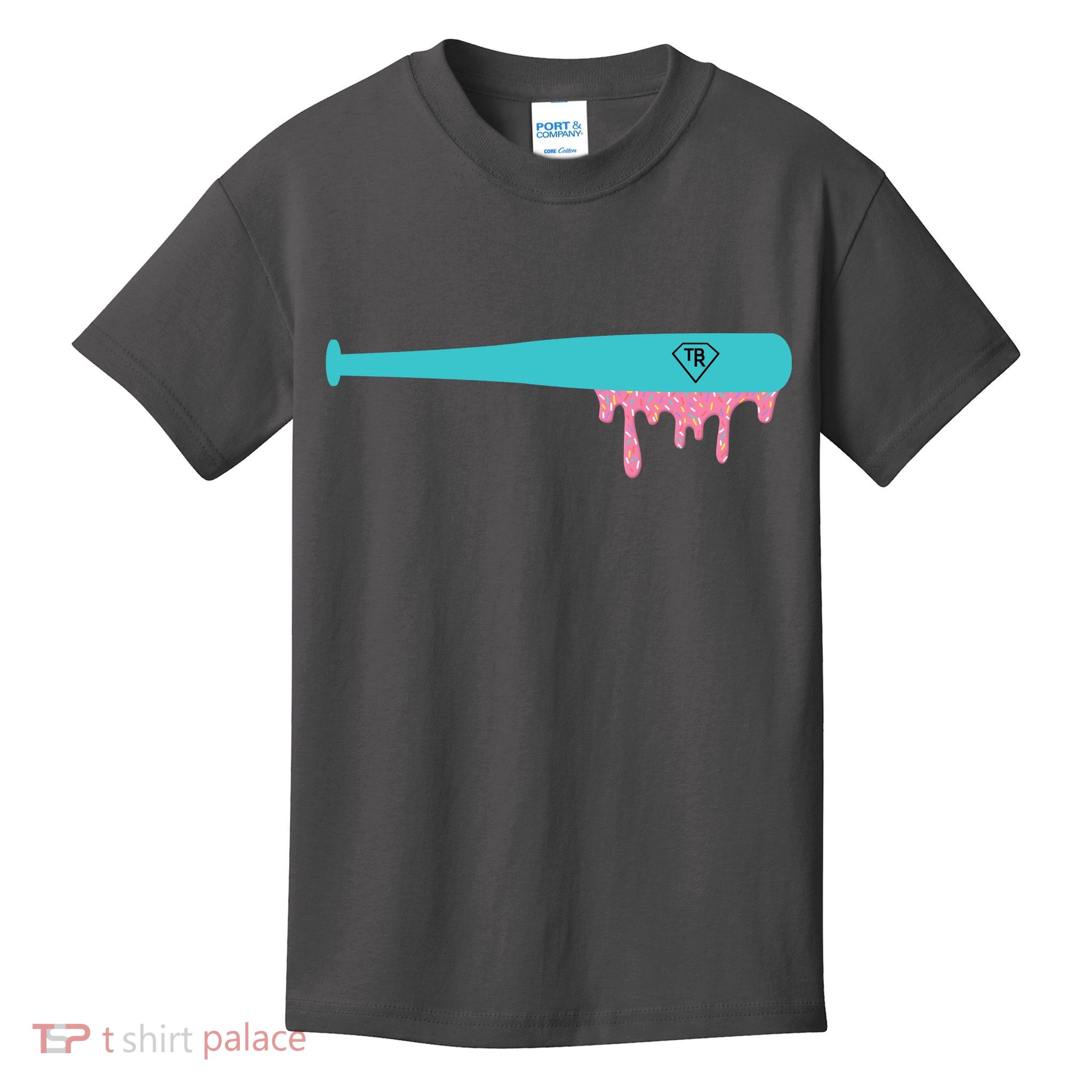 Baseball Bat Sprinkle Drip Kids T-Shirt