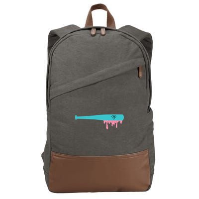 Baseball Bat Sprinkle Drip Cotton Canvas Backpack
