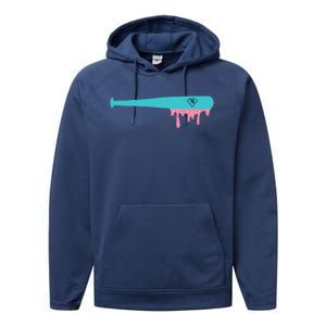 Baseball Bat Sprinkle Drip Performance Fleece Hoodie