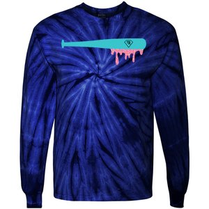 Baseball Bat Sprinkle Drip Tie-Dye Long Sleeve Shirt