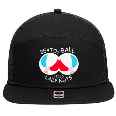 Beach Ball Sized Lady Nuts 7 Panel Mesh Trucker Snapback Hat