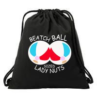 Beach Ball Sized Lady Nuts Drawstring Bag