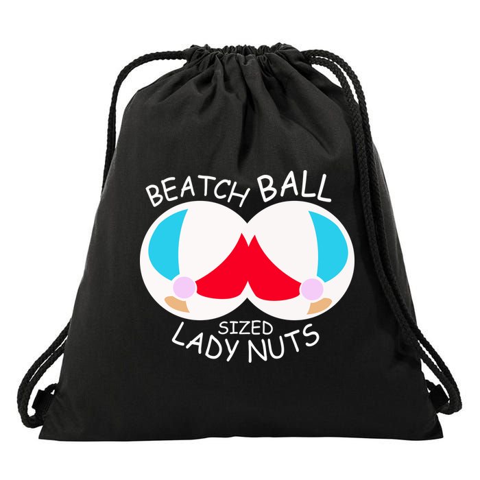 Beach Ball Sized Lady Nuts Drawstring Bag