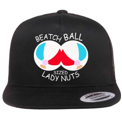 Beach Ball Sized Lady Nuts Flat Bill Trucker Hat