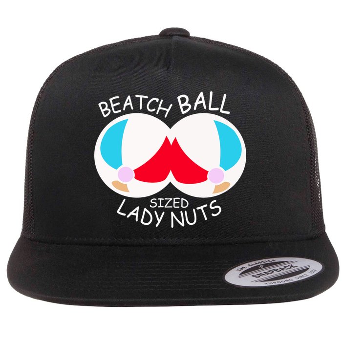 Beach Ball Sized Lady Nuts Flat Bill Trucker Hat