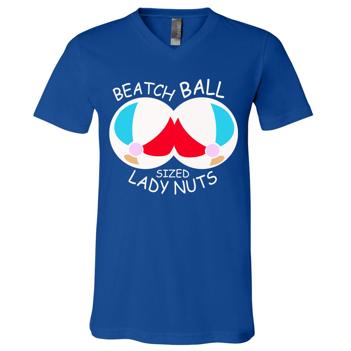 Beach Ball Sized Lady Nuts V-Neck T-Shirt
