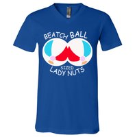 Beach Ball Sized Lady Nuts V-Neck T-Shirt