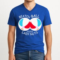 Beach Ball Sized Lady Nuts V-Neck T-Shirt