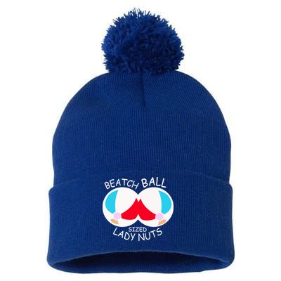 Beach Ball Sized Lady Nuts Pom Pom 12in Knit Beanie