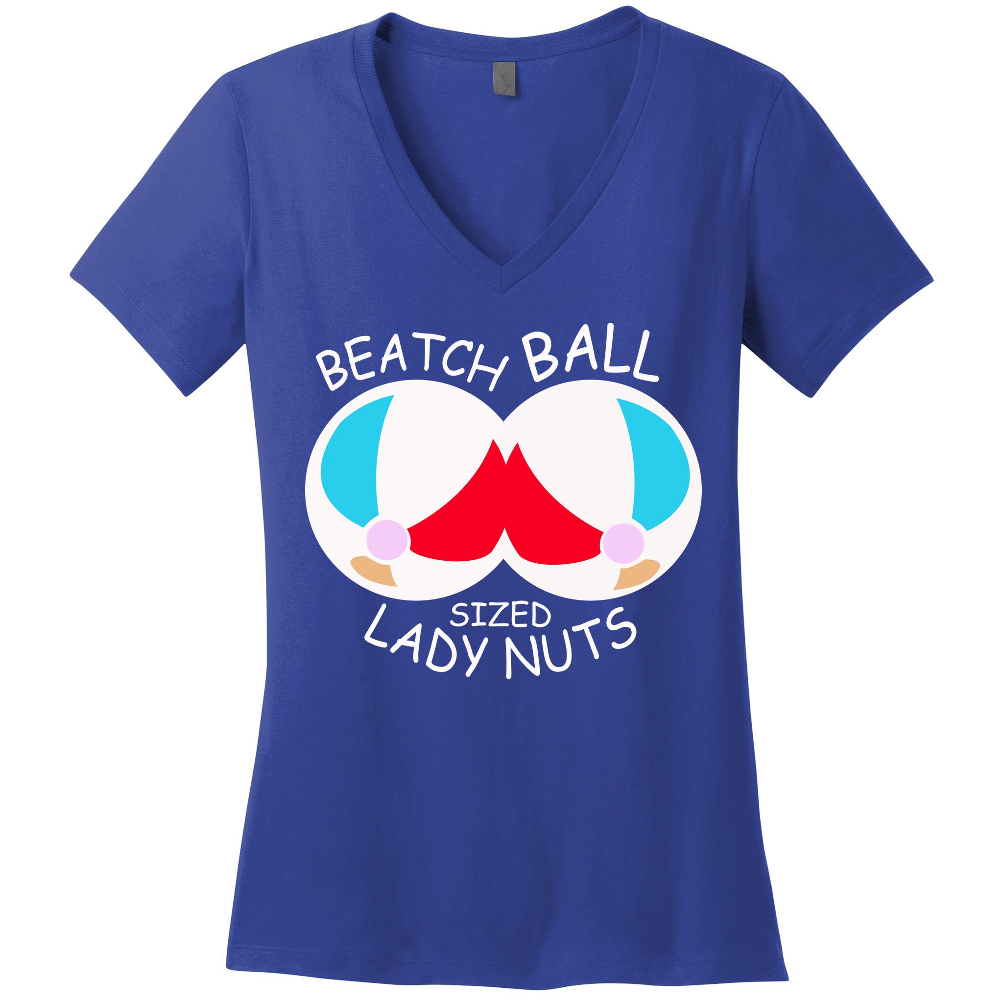 Beach Ball Sized Lady Nuts Women's V-Neck T-Shirt