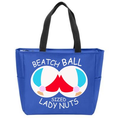 Beach Ball Sized Lady Nuts Zip Tote Bag