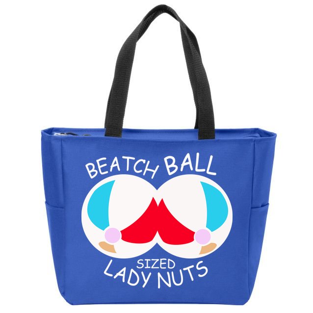 Beach Ball Sized Lady Nuts Zip Tote Bag