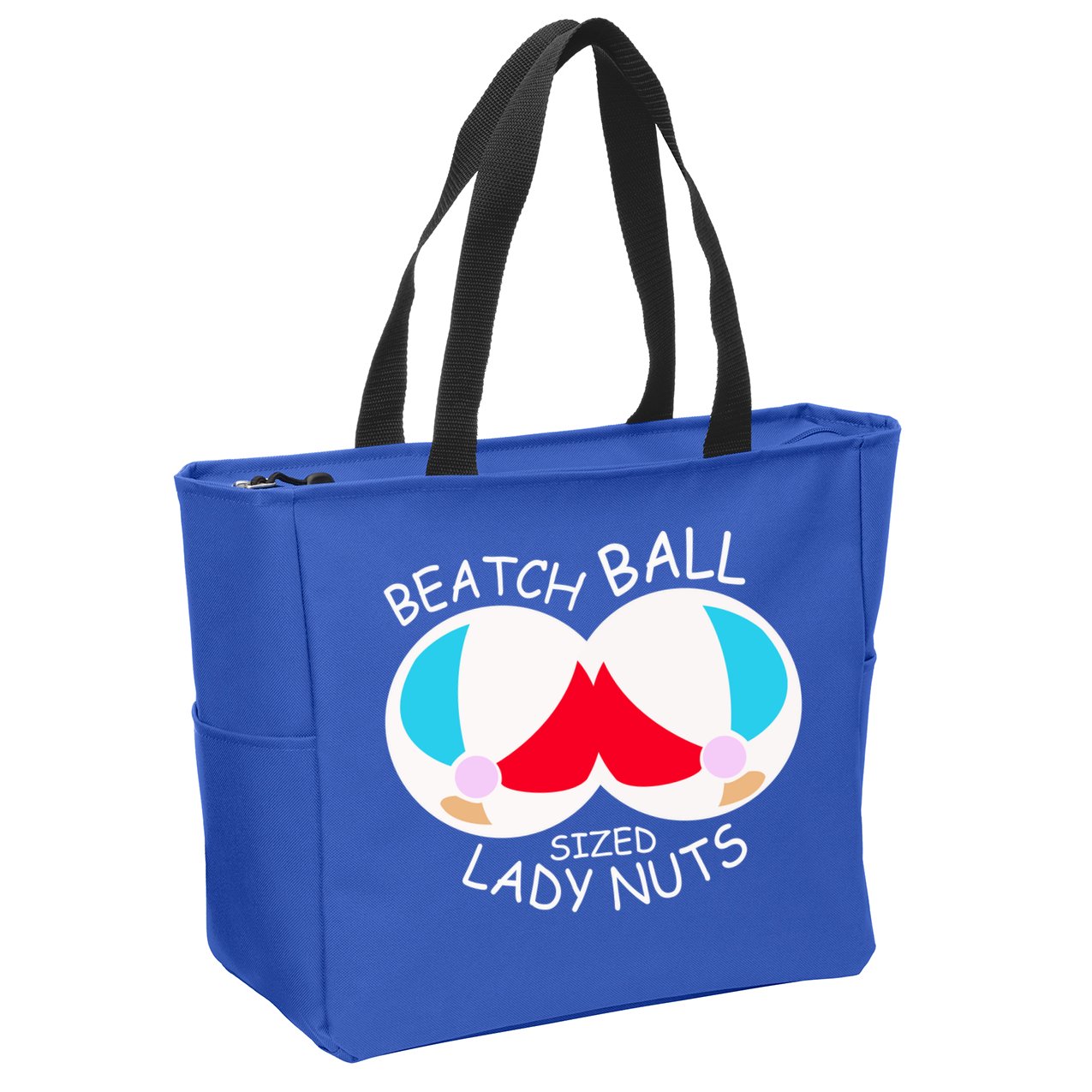 Beach Ball Sized Lady Nuts Zip Tote Bag