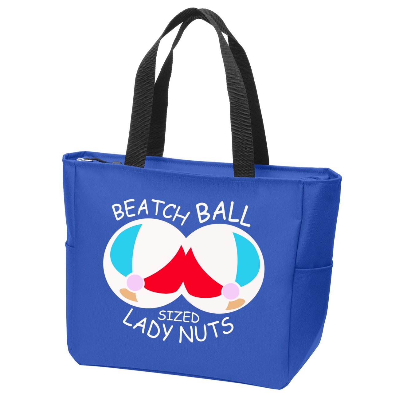 Beach Ball Sized Lady Nuts Zip Tote Bag