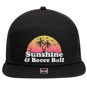 Bocce Ball Sunshine And Bocce Ball 7 Panel Mesh Trucker Snapback Hat