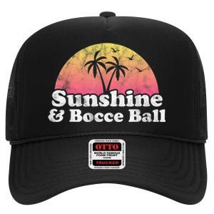 Bocce Ball Sunshine And Bocce Ball High Crown Mesh Back Trucker Hat