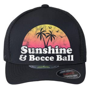 Bocce Ball Sunshine And Bocce Ball Flexfit Unipanel Trucker Cap