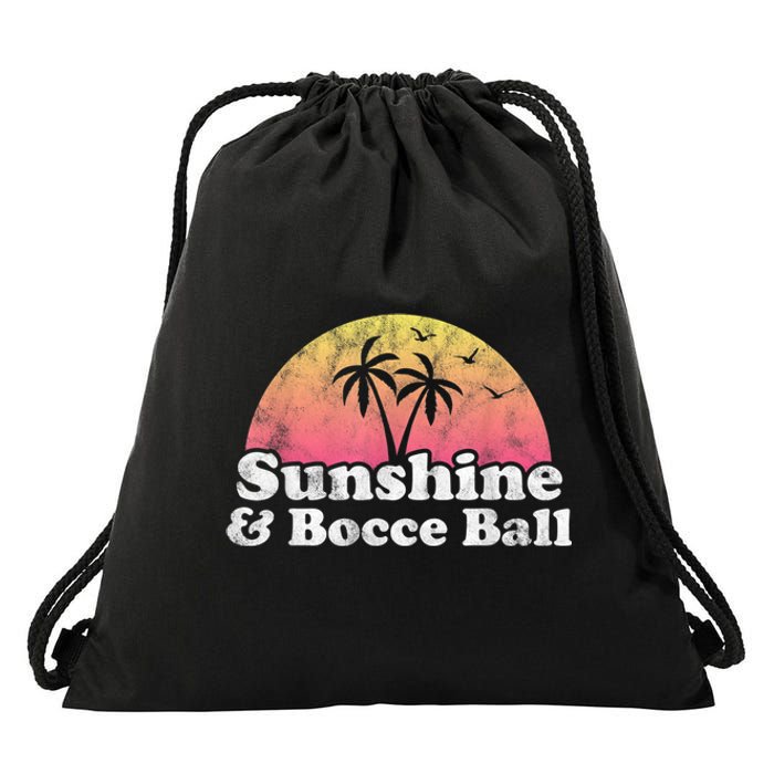 Bocce Ball Sunshine And Bocce Ball Drawstring Bag