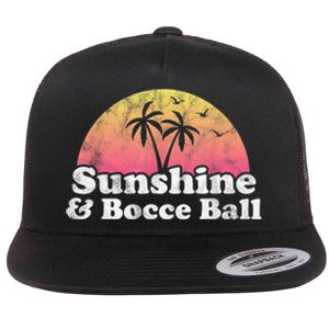 Bocce Ball Sunshine And Bocce Ball Flat Bill Trucker Hat