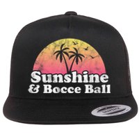 Bocce Ball Sunshine And Bocce Ball Flat Bill Trucker Hat