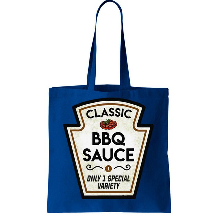 Barbecue BBQ Sauce Bottle Label Halloween Matching Costume Tote Bag