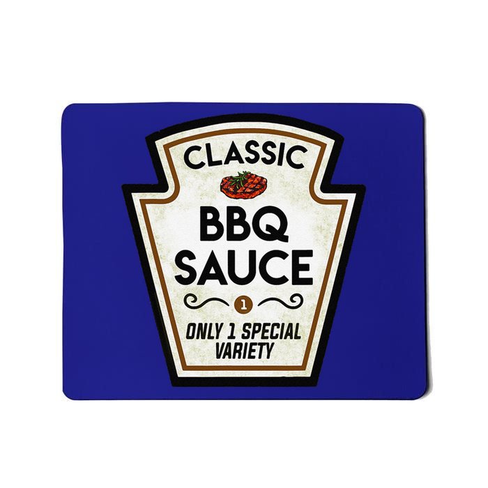 Barbecue BBQ Sauce Bottle Label Halloween Matching Costume Mousepad