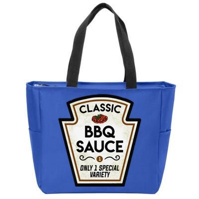 Barbecue BBQ Sauce Bottle Label Halloween Matching Costume Zip Tote Bag