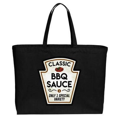 Barbecue BBQ Sauce Bottle Label Halloween Matching Costume Cotton Canvas Jumbo Tote