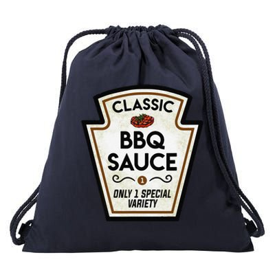 Barbecue BBQ Sauce Bottle Label Halloween Matching Costume Drawstring Bag