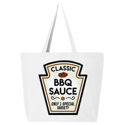 Barbecue BBQ Sauce Bottle Label Halloween Matching Costume 25L Jumbo Tote