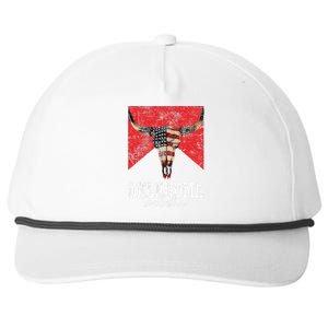 Boho Bull Skull Cow Smokeshow Western Country Snapback Five-Panel Rope Hat