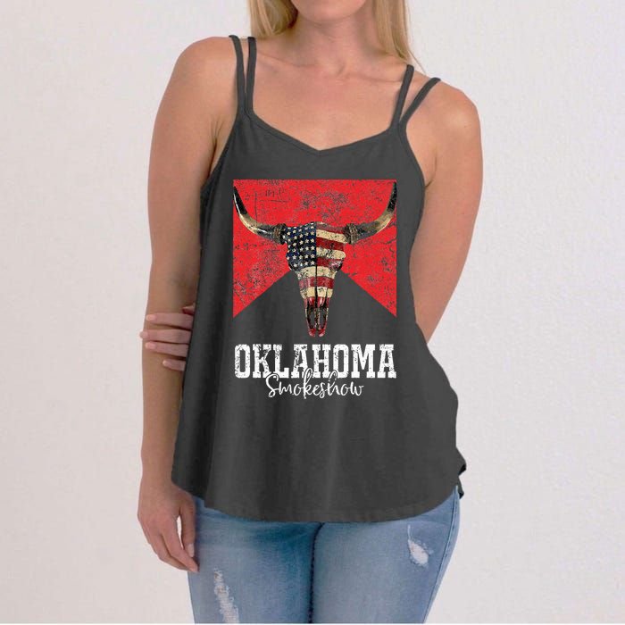 Boho Bull Skull Cow Smokeshow Western Country Women's Strappy Tank