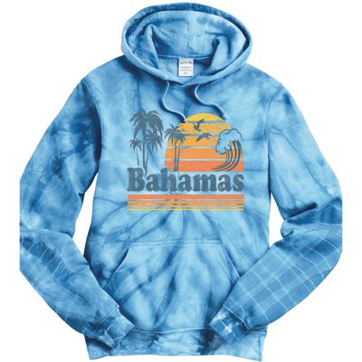 Bahamas Beach Summer Vacation Sunset Vintage 70S Retro Tie Dye Hoodie