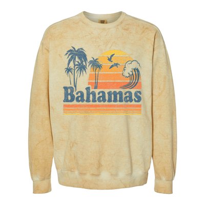 Bahamas Beach Summer Vacation Sunset Vintage 70S Retro Colorblast Crewneck Sweatshirt