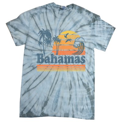 Bahamas Beach Summer Vacation Sunset Vintage 70S Retro Tie-Dye T-Shirt