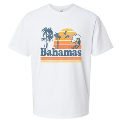 Bahamas Beach Summer Vacation Sunset Vintage 70S Retro Sueded Cloud Jersey T-Shirt