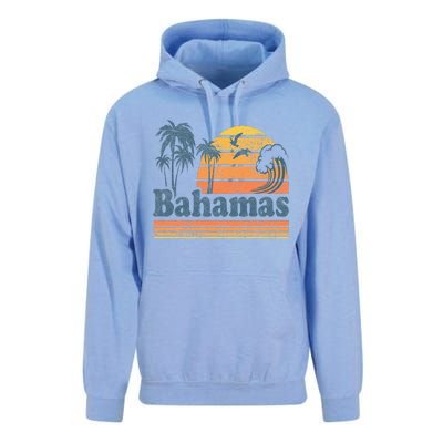 Bahamas Beach Summer Vacation Sunset Vintage 70S Retro Unisex Surf Hoodie