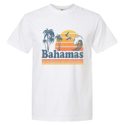 Bahamas Beach Summer Vacation Sunset Vintage 70S Retro Garment-Dyed Heavyweight T-Shirt