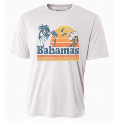 Bahamas Beach Summer Vacation Sunset Vintage 70S Retro Cooling Performance Crew T-Shirt