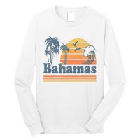 Bahamas Beach Summer Vacation Sunset Vintage 70S Retro Long Sleeve Shirt