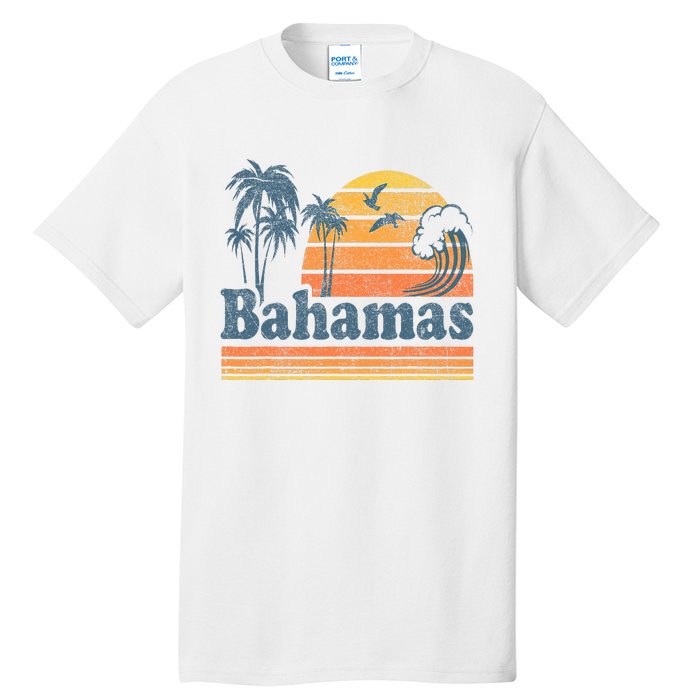 Bahamas Beach Summer Vacation Sunset Vintage 70S Retro Tall T-Shirt