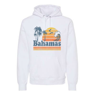 Bahamas Beach Summer Vacation Sunset Vintage 70S Retro Premium Hoodie