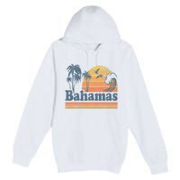 Bahamas Beach Summer Vacation Sunset Vintage 70S Retro Premium Pullover Hoodie