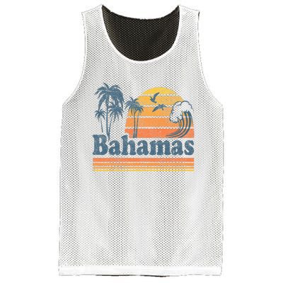 Bahamas Beach Summer Vacation Sunset Vintage 70S Retro Mesh Reversible Basketball Jersey Tank