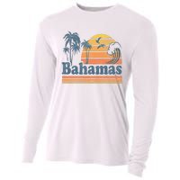 Bahamas Beach Summer Vacation Sunset Vintage 70S Retro Cooling Performance Long Sleeve Crew